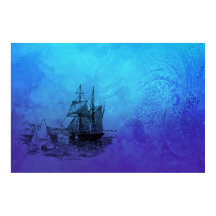 Nautical Ship & Octopus