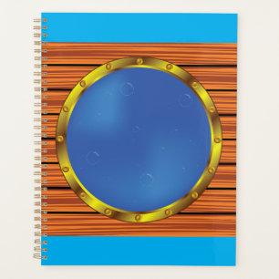 Nautical Ship Porthole Window with Blue Water Planner