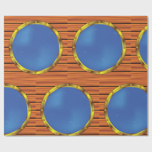 Nautical Ship Porthole Window with Blue Water Wrapping Paper