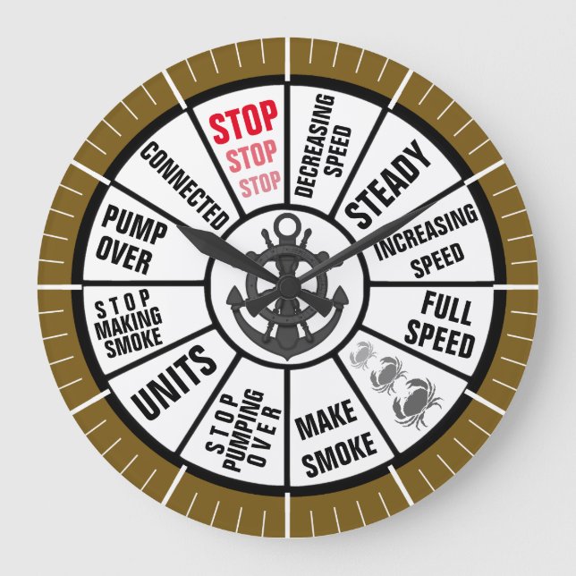 Nautical Ship Telegraph Large Clock (Front)