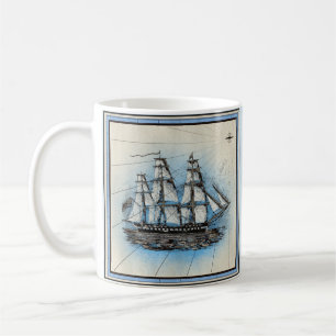 Nautical Ship Vintage Style Coffee Mug