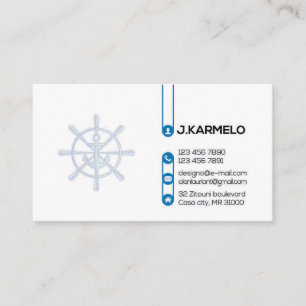 Nautical Ship Wheel Boat Captain Boating Business Card