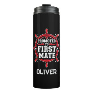 Nautical Ship Wheel "Promoted To First Mate" Thermal Tumbler