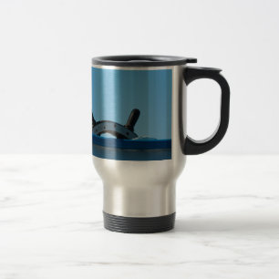 Nautical ship wheel sailboat travel mug