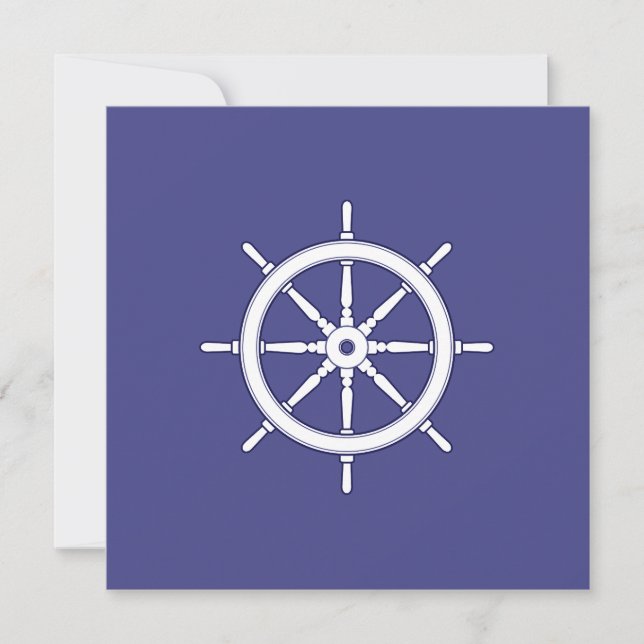 Nautical Ship Wheel white and Blue (Front)