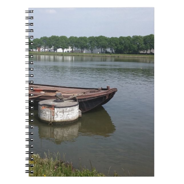 nautical shipping boat buoy, ship rope quay canal notebook (Front)