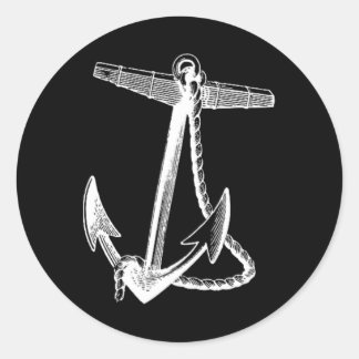 Nautical Ships Anchor Sailing Naval 1 Classic Round Sticker