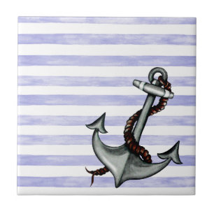 Nautical Ship's Anchor Tile