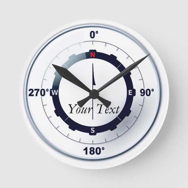 Nautical Ships Compass  Round Clock (Front)