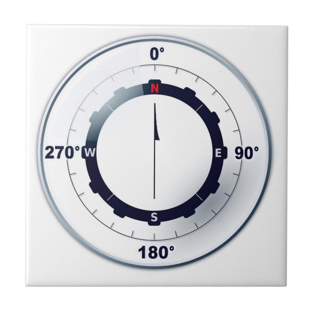 Nautical Ships Compass  Tile (Front)