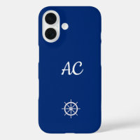 Nautical Ships Wheel Blue+White (Personalise)