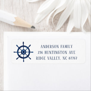 Nautical Ships Wheel New Address Label