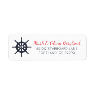 Nautical Ship's Wheel Sailor Return Address Label