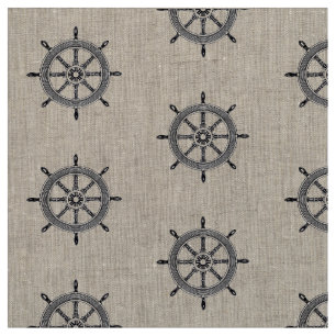 Nautical Ships Wheel   Vintage Fabric
