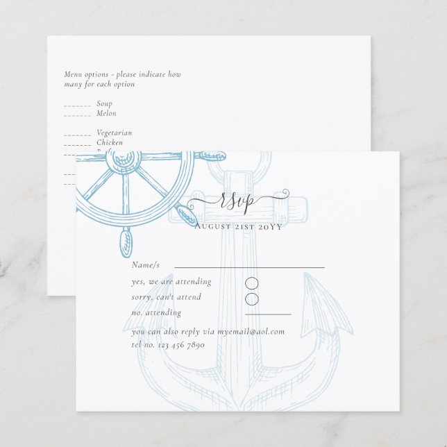 Nautical Ships Wheel Wedding (Front/Back)