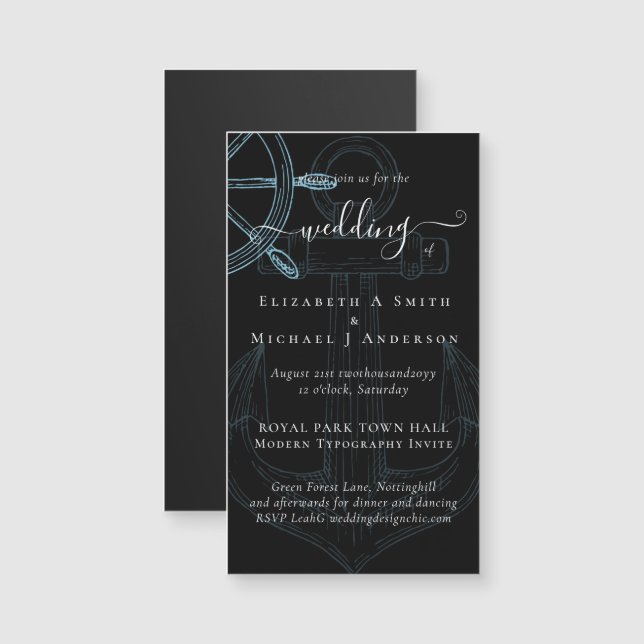 Nautical Ships Wheel Wedding (Front/Back)