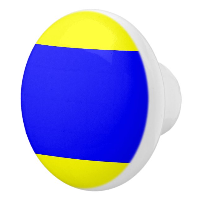 Nautical Sign Code Flag Letter D Delta Ceramic Knob (Right)