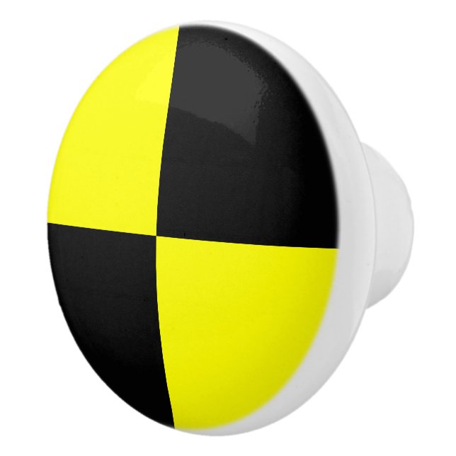 Nautical Sign Code Flag Letter L Lima Ceramic Knob (Right)