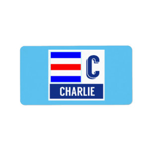Nautical Signal Code Flag C "Charlie" Label