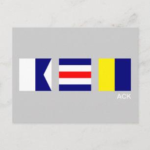 Nautical Signal Flag ACK Nantucket Postcard