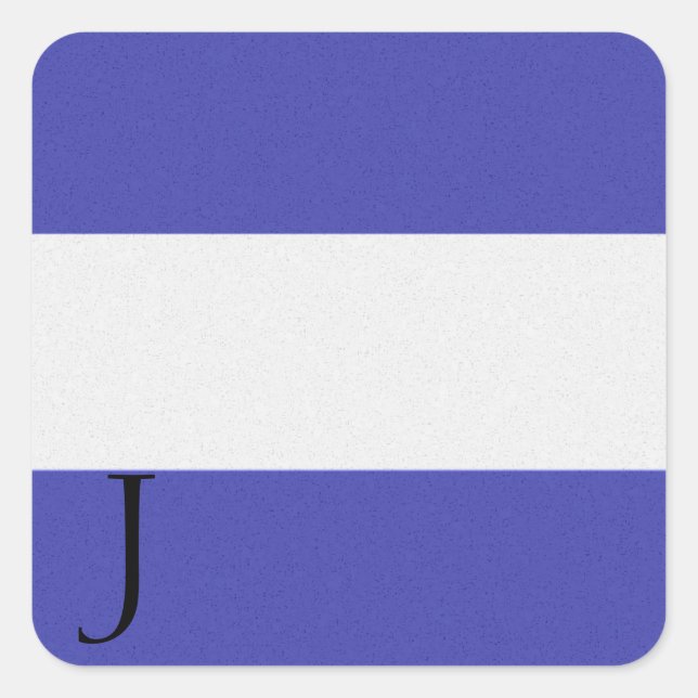Nautical Signal Flag Alphabet Sticker J (Front)