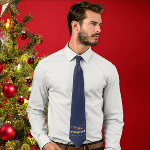 #Nautical Signal Flag Merry #Christmas Navy Blue Tie