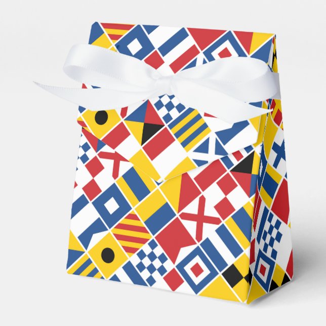 Nautical Signal Flags Pattern Favour Box (Front Side)