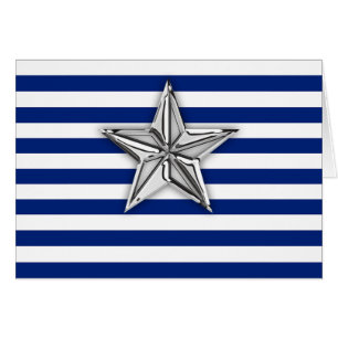 Nautical Silver Star on Stripes