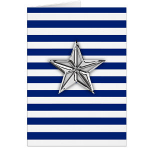 Nautical Silver Star on Stripes