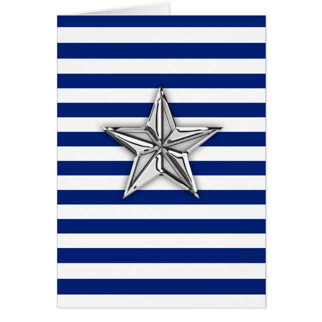 Nautical Silver Star on Stripes (Front)