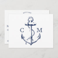 Nautical Sketch Anchor White Meal Choice RSVP