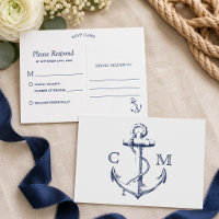 Nautical Sketch Anchor White RSVP