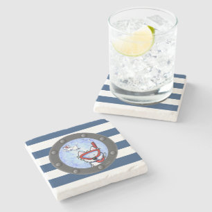 Nautical Snorkelling Westies Stone Coaster