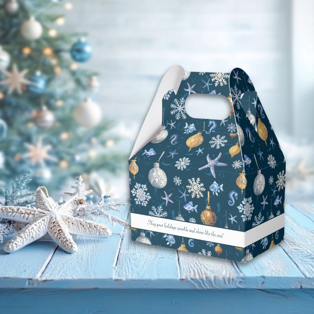 Nautical Snowflakes & Coastal Elements Favour Box (Nautical Snowflakes & Coastal Elements Favor Boxes)