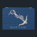 Nautical Spirit Anchor Dolphin Navy Blue  iPad Mini Cover<br><div class="desc">This image features an anchor on a navy blue background.</div>