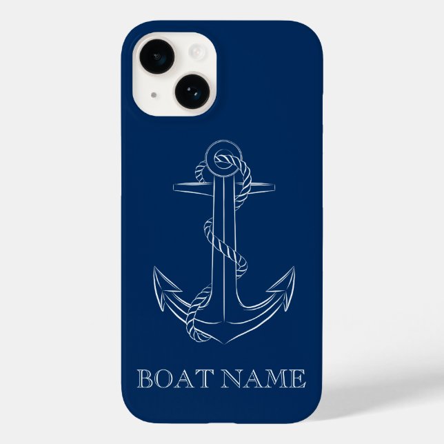 Nautical Spirit Anchor Navy Blue   Case-Mate iPhone Case (Back)
