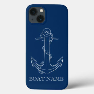 Nautical Spirit Anchor Navy Blue   iPhone 13 Case