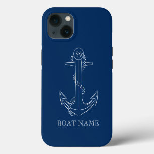 Nautical Spirit Anchor Navy Blue iPhone 13 Case