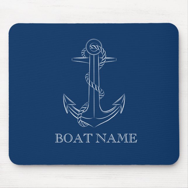 Nautical Spirit Anchor Navy Blue   Mouse Mat (Front)