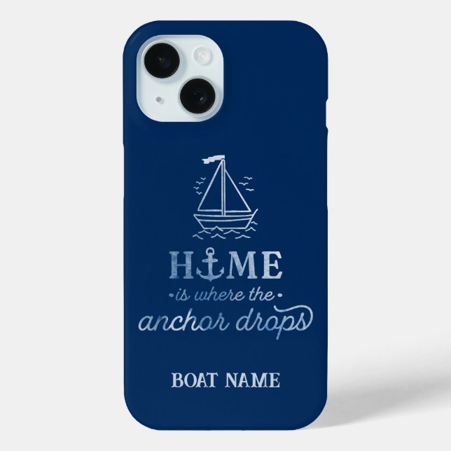Nautical Spirit Boat Navy Blue   Case-Mate iPhone Case (Back)