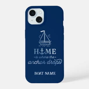 Nautical Spirit Boat Navy Blue iPhone 15 Case
