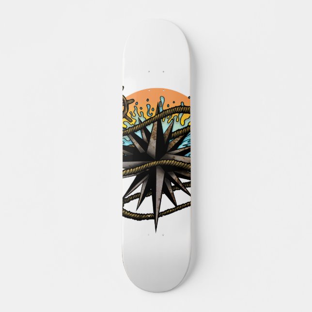 Nautical Splash Skateboard (Front)