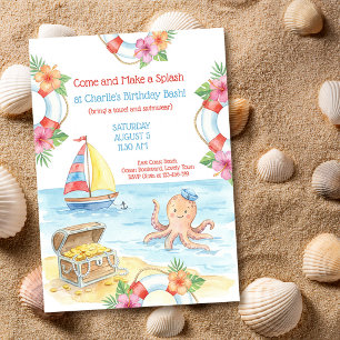 Nautical Splash Tropical Ocean Kids Birthday Invitation