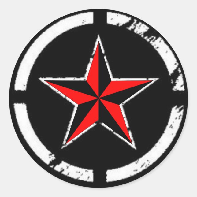 nautical star classic round sticker (Front)