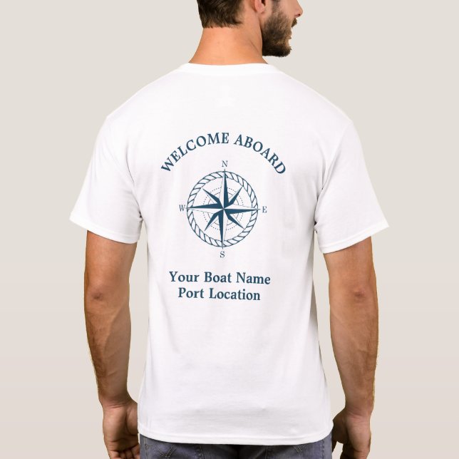 Nautical Star Custom Boat Name T-Shirt (Back)