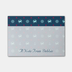 Nautical Star Pattern Add Your Name Post-it Notes