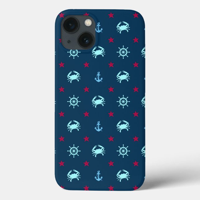 Nautical Star Pattern Case-Mate iPhone Case (Back)