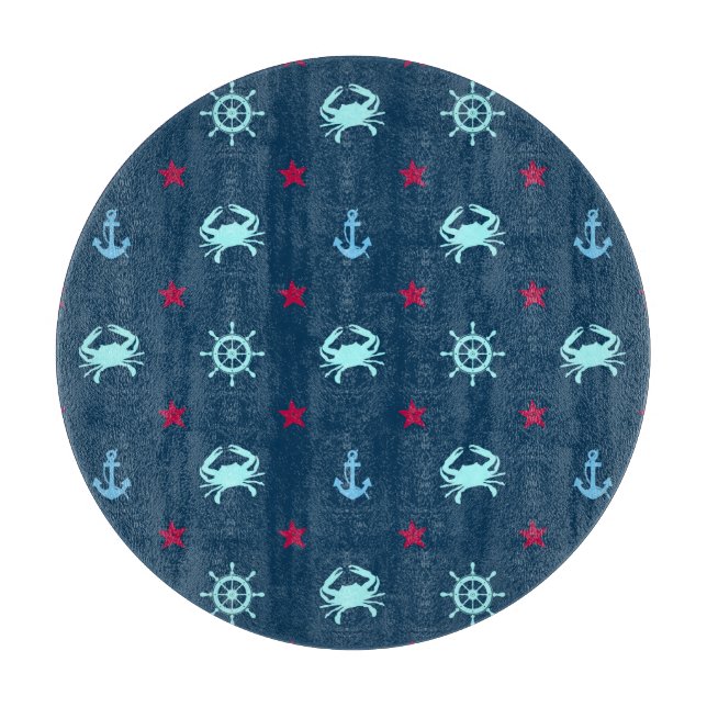 Nautical Star Pattern Cutting Board (Front)