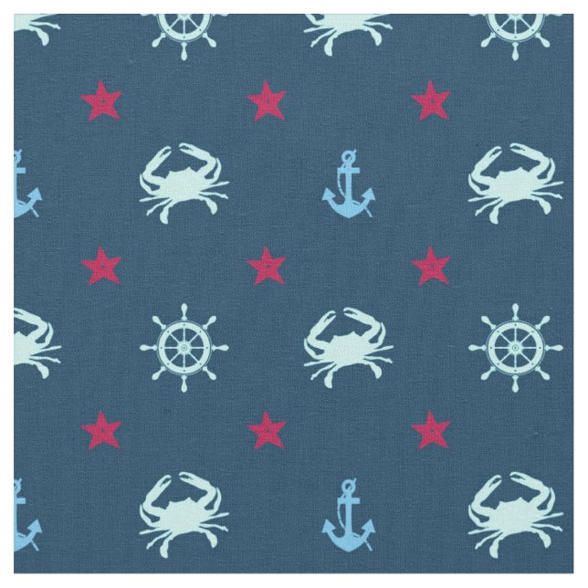 Nautical Star Pattern Fabric (Close Up)
