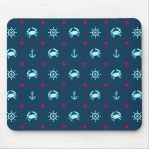 Nautical Star Pattern Mouse Mat